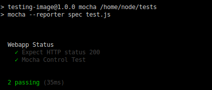 Mocha test console output