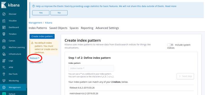 Kibana 6 Index Patterns